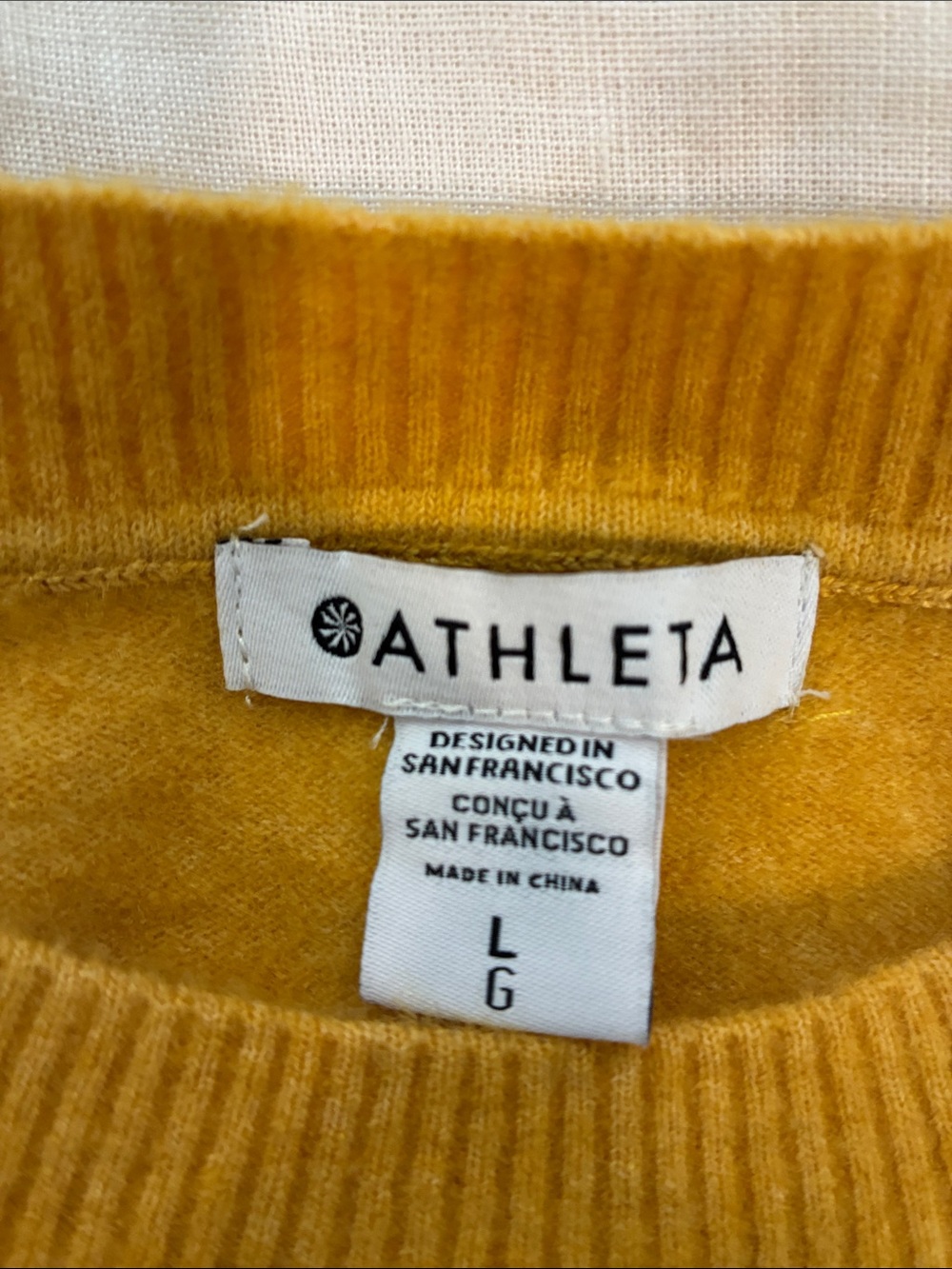 Athleta—Women's Cozy Crewneck Sweater - Mustard Yellow - Picture 3 of 4